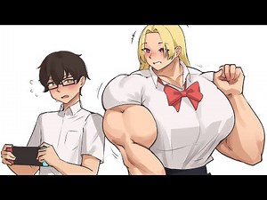 Female muscle comic Gal & Otaku | Comic by musctonk