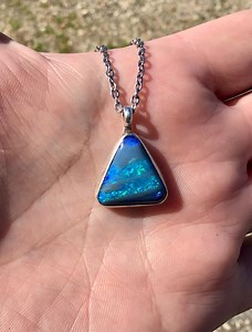 Australian Opal Sterling Silver Handcrafted Pendant Andamooka Opal Gem Gemstone - Etsy UK