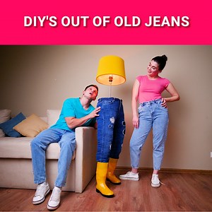 30K views · 73 reactions | Turn your ragged jeans into a stylish jacket or cozy pouf! | Fabiosa Hearty | Facebook