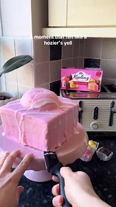 A repost of the giant French fancy! This was easy to make and absolutely HUGE! I’d love to make a lemon or chocolate one next. This doesn’t have any filling, as I wanted to copy the real thing, but I’d definitely recommend adding a filling between each layer! #frenchfancy #giantbakes #cake | Paige Baked That