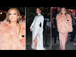 Braless Jennifer Lopez, 55, suffers a nip slip in a plunging peach dress before swiftly