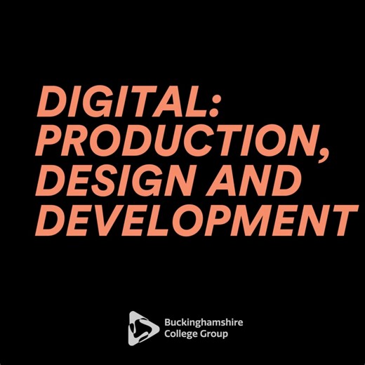 Have you thought about a T Level? Why not begin your journey with us and one of our T Level Courses! We have a number of T Level courses available for you to start this September, one of those is Digital: Production, Design and Development! Our Digital Production T Level covers a wide range of knowledge and skills needed to help you achieve your career goals. To discover more, visit https://pulse.ly/uy9xtlzo0c #TLevel #BucksCollegeFactor #TLevelDigital | Buckinghamshire College Group