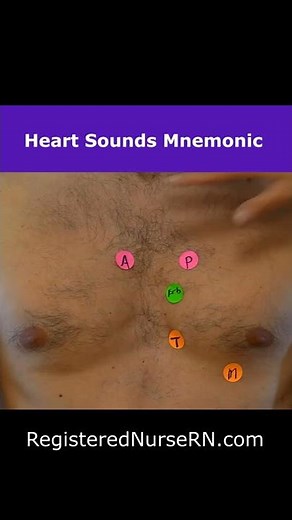 Heart Sounds Auscultation #shorts S1, S2 Nursing Assessment (aortic, pulmonic, tricuspid, mitral)
