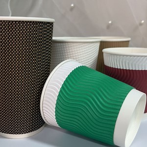 [Hot Item] Disposable Biodegradable Ripple Paper Coffee Cups Disposable Cups