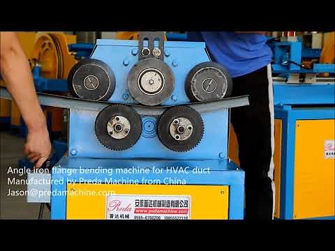 Angle iron flange bending machine for HVAC duct