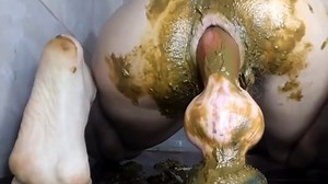 Scat anal dildo prolapse