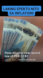 3.8K views · 15 reactions | JUST IN: The Philippine peso has once again plunged to its weakest-ever level in history, hitting ₱59.22 against the US dollar. This surpasses the previous all-time low of ₱59.17:$1 posted in November. #asensokabarangay | Asenso Ka Barangay | Facebook