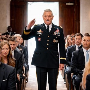 The conference room buzzed with whispers as every eye fixed on the young woman standing silently in the center. Someone shouted accusingly: “Those medals are fake—she’s just acting for views.” Sneers spread, mocking words piling on. She offered no defense, only gazing straight ahead calmly, her eyes unwavering. Then the door swung open. A three-star general entered, impeccably dressed in uniform, his face stern. The entire room fell abruptly silent. The air grew heavy, almost suffocating. He str