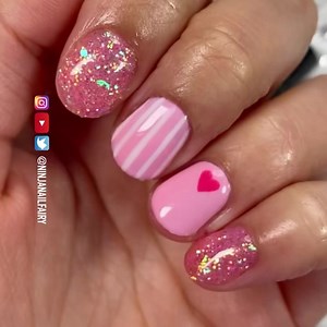The cutest short gel mani for Valentines 🩷 #nailclub #dopenails #nailglitter #gelnailsart #gelnailsaddict #gelnailsdesign #gelnails #glitterplanetuk #nailsart #nails2inspire | Glitter Planet