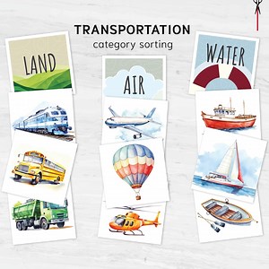 Transportation Sorting Activity | Printable Vehicle Sorting Cards | Montessori-inspired Early Learning Materials - Etsy