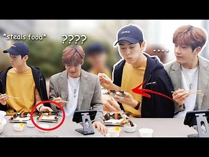 Eunwoo keeps on STEALING leader Jinjin's food 🍣