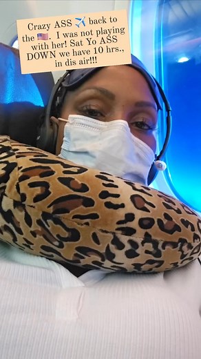 Long flight from Paris to DFW. I had the entire row until this CRAZY ASS WOMEN showed up!!! 10 hour flight with this BS | Ida Johnson-Henry
