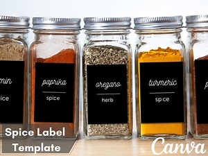 Minimalist Spice Labels / Spice Jars / Pantry Labels / Spice Labels / Printable Spice Labels / Digital Spice Labels / Spice Templates - Etsy