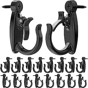 Lights Hanger Hooks, Christmas Clips, Outdoor String Hangers for Hanging Christmas, Fairy, and Patio Lights, 20 Pack, Black