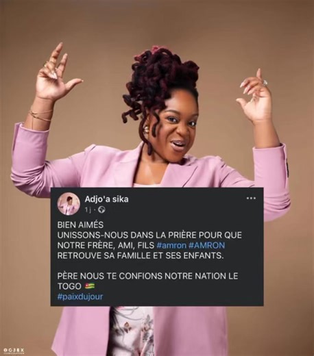 BIEN AIMÉS UNISSONS-NOUS DANS LA PRIÈRE POUR QUE NOTRE FRÈRE, AMI, FILS #amron #AMRON RETROUVE SA FAMILLE ET SES ENFANTS. PÈRE NOUS TE CONFIONS NOTRE NATION LE TOGO  #paixdujour | Soutenons Le Gospel 228 | Facebook