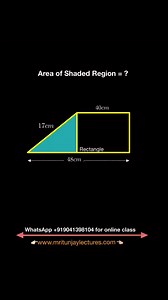 Area of Shaded Portion = ? #maths #mritunjaylectures #class9th #Grade9Students #tgtpgt #exams #grade11students #gradeq10students #area #ssccgl #ssccglexam | Mritunjay Lectures