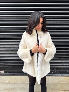 White Mink Fur Coat: Luxury Pearl Overcoat, Elegant Winter Jacket - Etsy