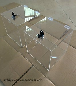 [Hot Item] Square Clear Lucite Box Acrylic Clothes Storage Bin with Lock