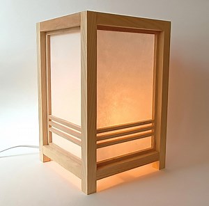 Handmade Ash Wood Shoji Table Lamp: Japanese Washi Paper Lantern - Etsy