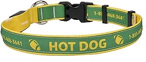 Personalized Hot Dog LED Safety Collar, Lights Up, Rechargeable, Kelly Green, Large