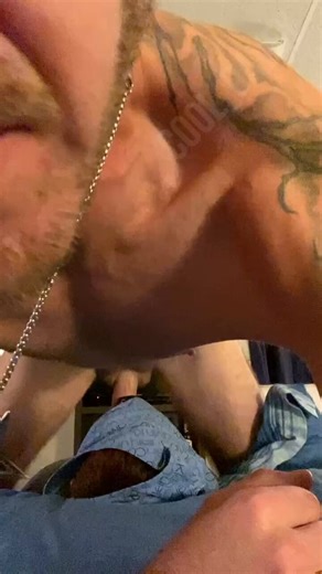 Daddy fucking his bottoms throat with no mercy, balls deep 🥴 throating daddy’s big dick while he forces him to take more and more while its already taking up his whole mouth 🤤 daddy dirty talking and degrading him the whole time 🥴good boy#daddy #dilf