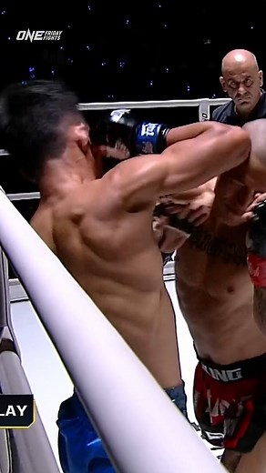 Thongpoon SMASHES Yangdam with a tomahawk elbow! 💪 #ONEFridayFights22 | ONE Championship