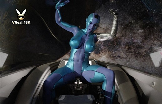 VReal_18K Nebula masturbating with the spacecraft joystick while heading to planet Earth - Sci-Fi Marvel Parody, Thanos daughter