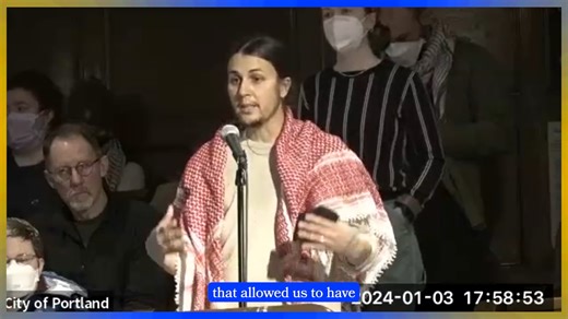 A self-identified "queer non-binary trans settler" stated at a Portland City Council meeting that blaming Palestinians for the October 7th attack on Israel is "the same mechanism that allowed us to have enslavement." | The Maine Wire