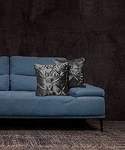 Set of 2 Pintuck Design Throw Pillow Cover (16x16 Inch) Silky Soft Shiny Fabric, Romantic Decorative Satin Cushion Cover, Pinch Pleated Cushion Cover for Bed Sofa Couch !! (Dark Grey)