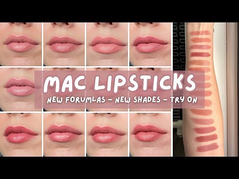 MAC Nude Lipstick Try-On & Swatches | Pinky Brown Nude Shades (Matte, Lustreglass, Sleek Satin)