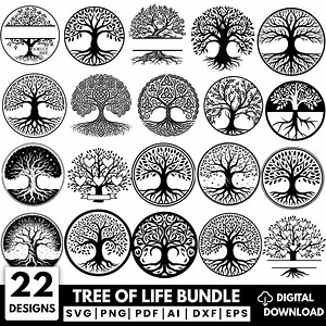 Tree of Life SVG Bundle: Celtic, Family Tree Roots, Heart Designs (digital Download) - Etsy