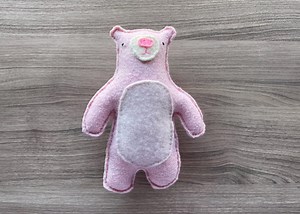 Pink Bear - Upcycled Recycled Cashmere Sweater Plush Stuffie Toy - Etsy Canada