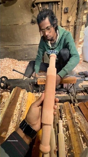 Amazing Wooden Rolling Pin Crafting!😱#viral #foryou