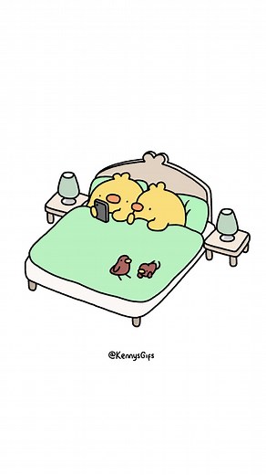 Cute Bedtime Animation Gifs: Couples, Bunnies, and Romance