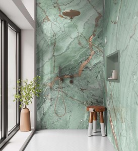 Green Marble Tile Shower Panel 48" X 96", Waterproof Bathroom Cladding, Modern Tile Alternative - Etsy