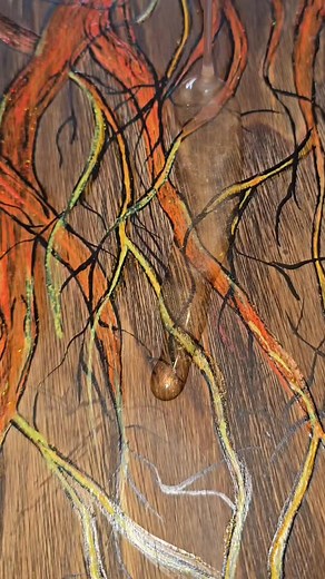 Update – Finished! What started as a wild idea with a rescued table has officially spiraled into a full-blown forest guardian scene! The pyrography journey was cut short (RIP to my first wood burner), but paint came to the rescue, and I couldn’t help adding more and more—because apparently I don’t know how to keep things simple! Finished it off with a glossy resin layer and I’m honestly so proud of this strange little vision. #Art #Artist #Artwork #WoodArt #Painting #ResinArt #TableMakeover #Pyr