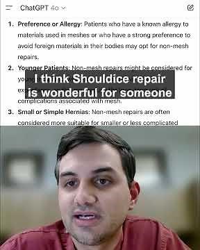 Dr. AI: Who Is a Candidate for Non-Mesh Groin Hernia Repair?