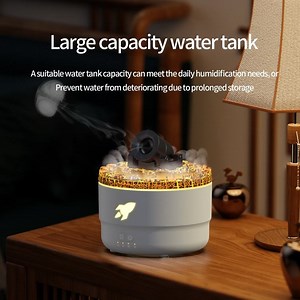 [Hot Item] 2025 Creative Cannon Humidifier 7-Color LED Light Lava Jellyfish Volcano Ultrasonic Desktop Home Essential Oil Diffuser
