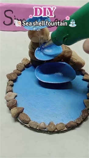 DIY sea shell fountain ⛲🐚#diy #trending #craft #viral #fountain