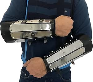 Amazon.com: Medieval Splinted Plate Bracers Steel Arm Guard SCA LARP Armor Halloween Costume : Sports & Outdoors