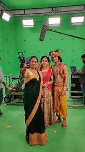Radhakrishn Shoting Behind The Scenes 🥰🥰 #nonfollower #facebookviral #viralchallenge #fbreelsfypシ゚ #reelsviralシ #bollywood #virelpost #facebookreels #socialmedia #ramayana #radhakrishna #krishna 🙏 This video Made By Artificial Intelligence. The video shows my wife's real face while taking a selfie. | Avdesh Sharma
