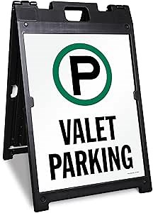 SmartSign 24 x 18 inch “Valet Parking” Two-Sided BabyBoss A-Frame Sign Kit, Plastic, Multicolor (1 A-Frame + 2 Sign Panels)
