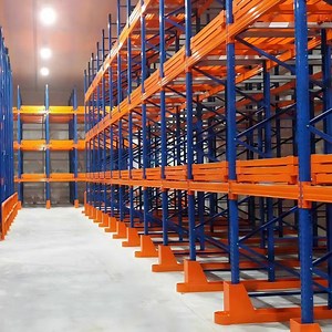 High Security Warehouse Logistics Storage Push-Back Pallet Racking with Rail