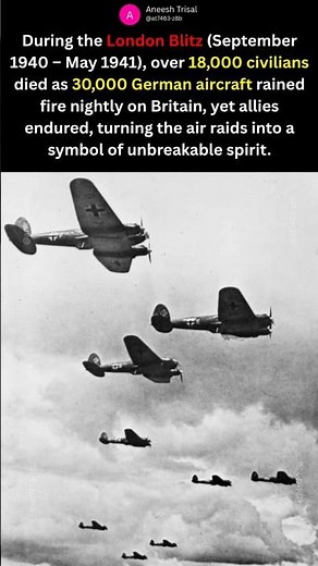 18,000 civilians died as 30,000 German aircraft bombed Britain #shorts #facts
