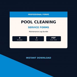 Pool Reinigung Service Formblätter, Wartungstagebuch, Rechnung Vorlage (PDF, Excel, Word) - Etsy.de