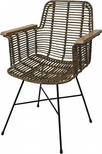Eetkamerstoel MCW-M29, keukenstoel rieten stoel rotan stoel stoel met armleuningen,... | bol