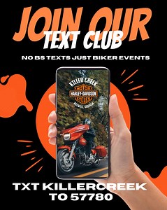 139K views | Join our text club for updates on free biker friendly events in the area! Stay updated without the worry of searching online! | Killer Creek Harley-Davidson | Facebook