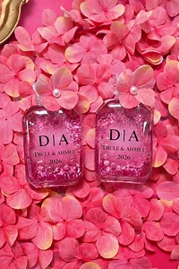 Personalized Pink Engagement Favor Bottle, Custom Initials Wedding Gift, Nişan Hatırası Şişe, Hediyelik Kolonya, Bridal Shower Keepsake - Etsy