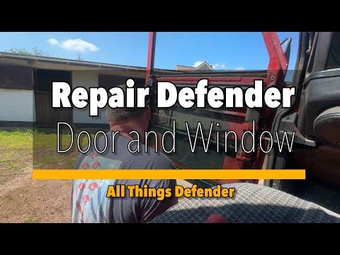 Repair sticking front window and rusty door on a Defender and door card removal