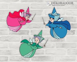 Sleeping Beauty Three Good Fairies Disney Cruise Inspired Suite Door Magnets/disney Princes/fauna Flora Merryweather/three Good Fairies - Etsy
